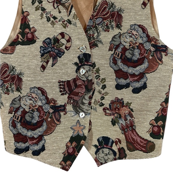 VINTAGE MIRRORS Women's Medium Santa Holiday Vest - Picture 3 of 7